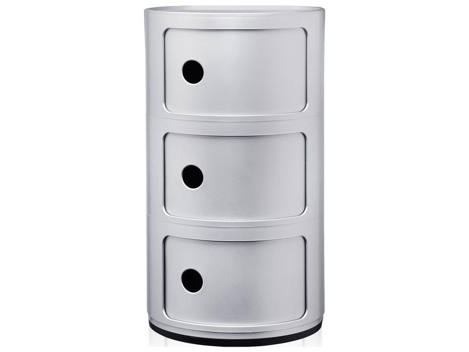 Componibili 3-Element Round Storage Module in Silver