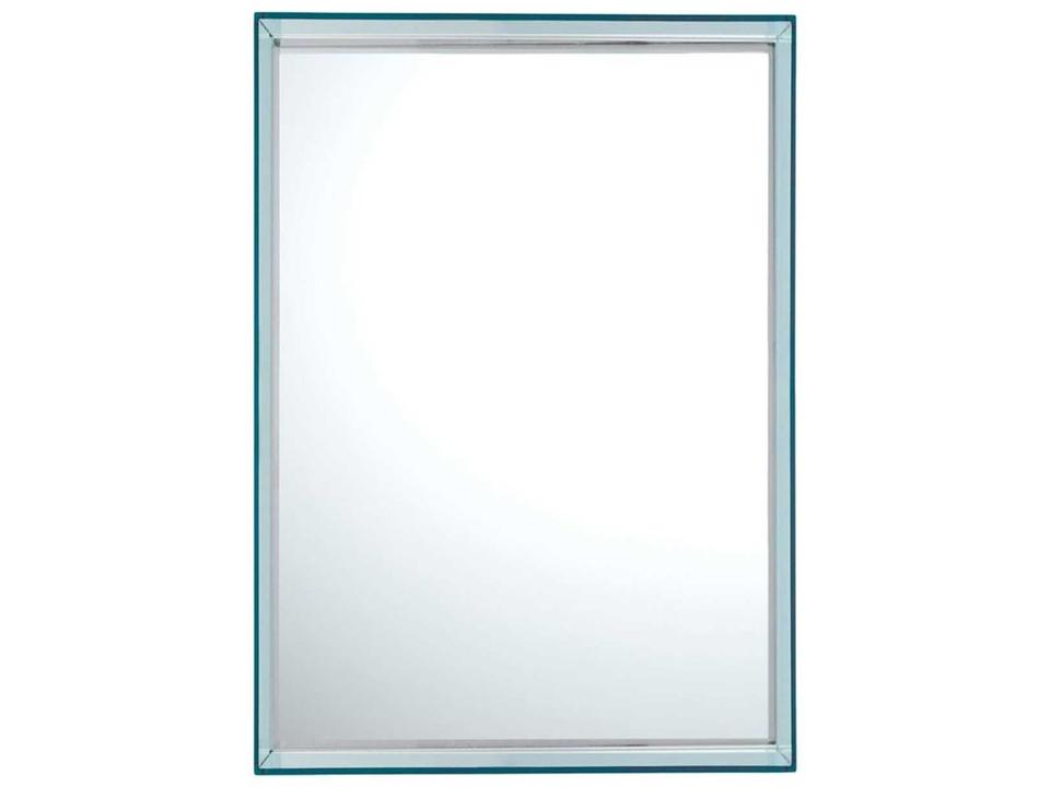 Only Me Modern Rectangular Wall Mirror by Philippe Starck Transparent Light Blue