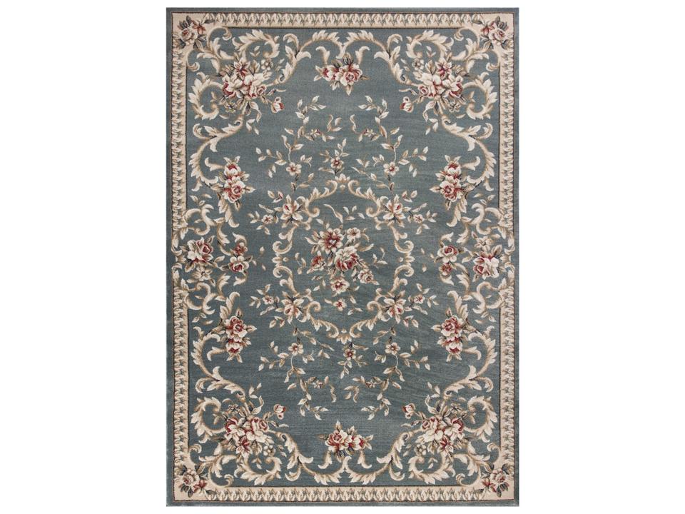 Avalon Slate Blue Aubusson Traditional Machine-Made Area Rug