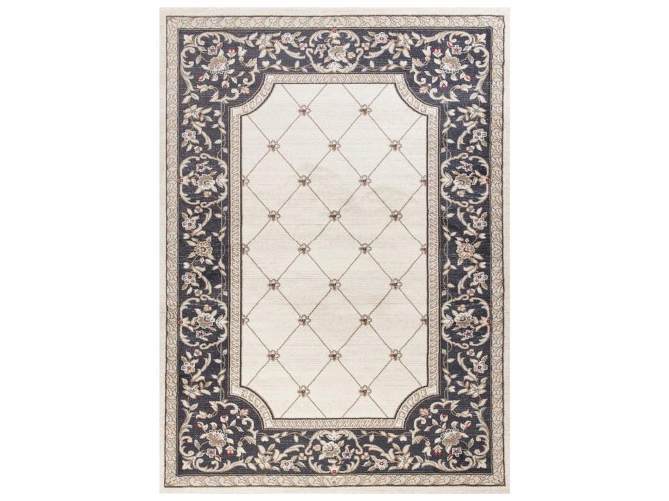 Avalon Collection Traditional Machine-Made Area Rug in Ivory Grey