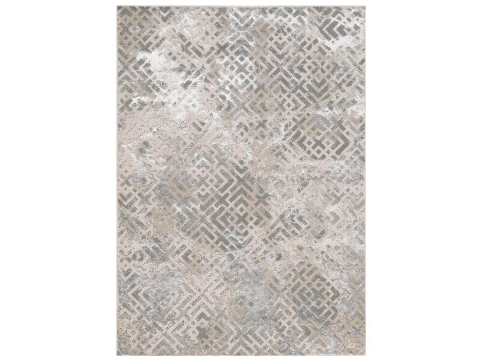 Luna 7124 Abstract Area Rug in Sand Silver