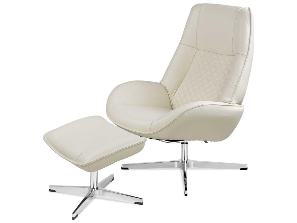 Bordeaux Balder White Leather Recliner