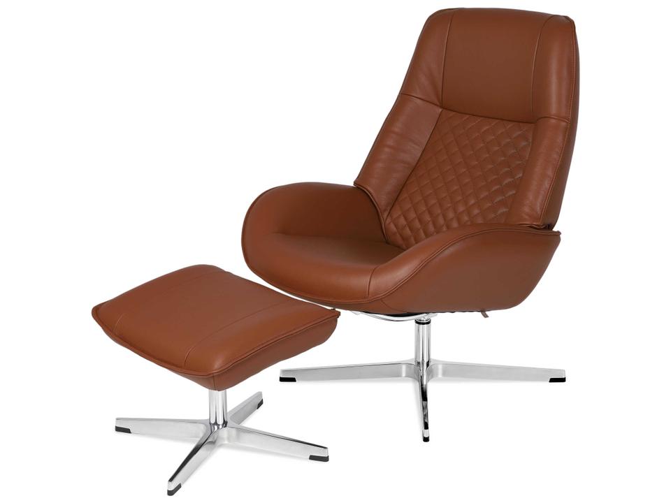 Bordeaux Balder Cognac Leather Recliner