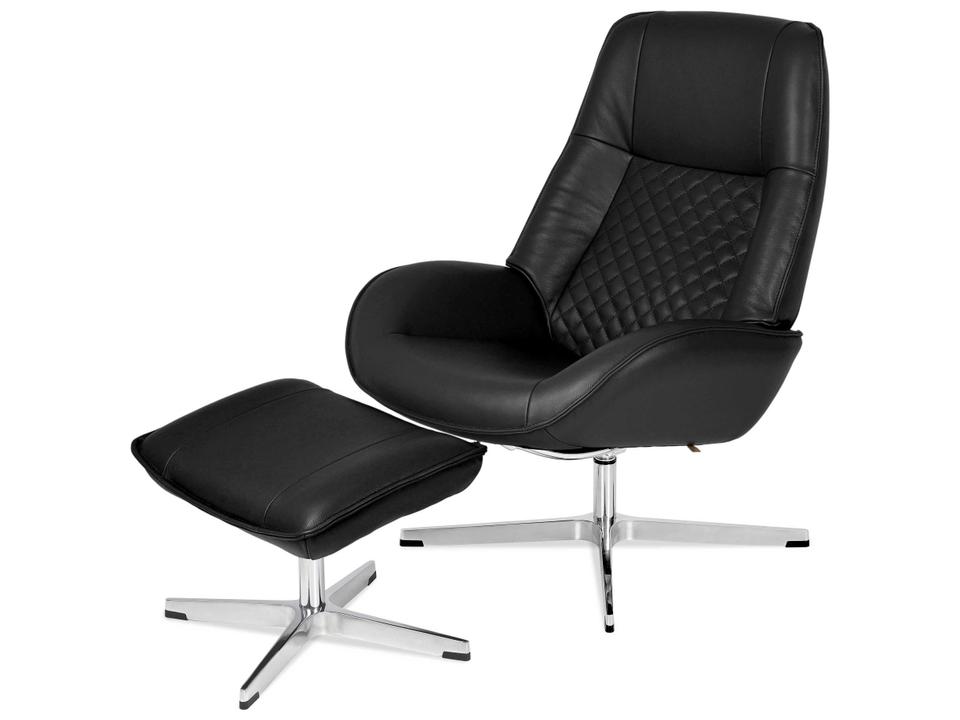 Bordeaux Balder Black Leather Recliner