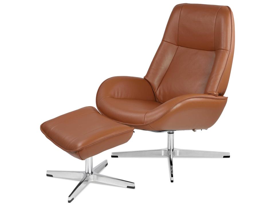 Roma Balder Cognac Leather Recliner