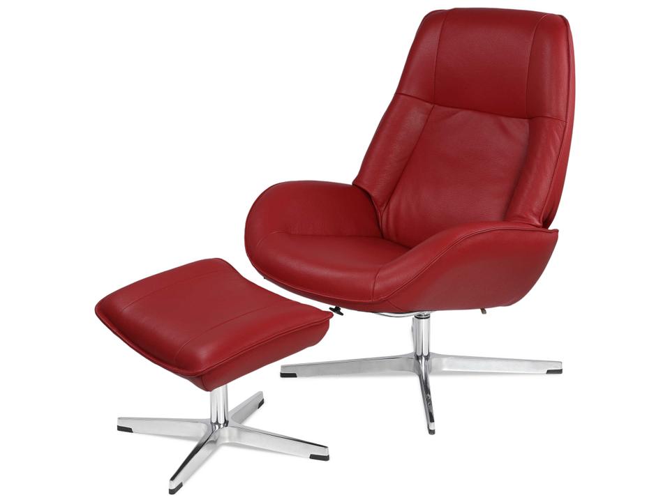 Roma Balder Red Leather Recliner