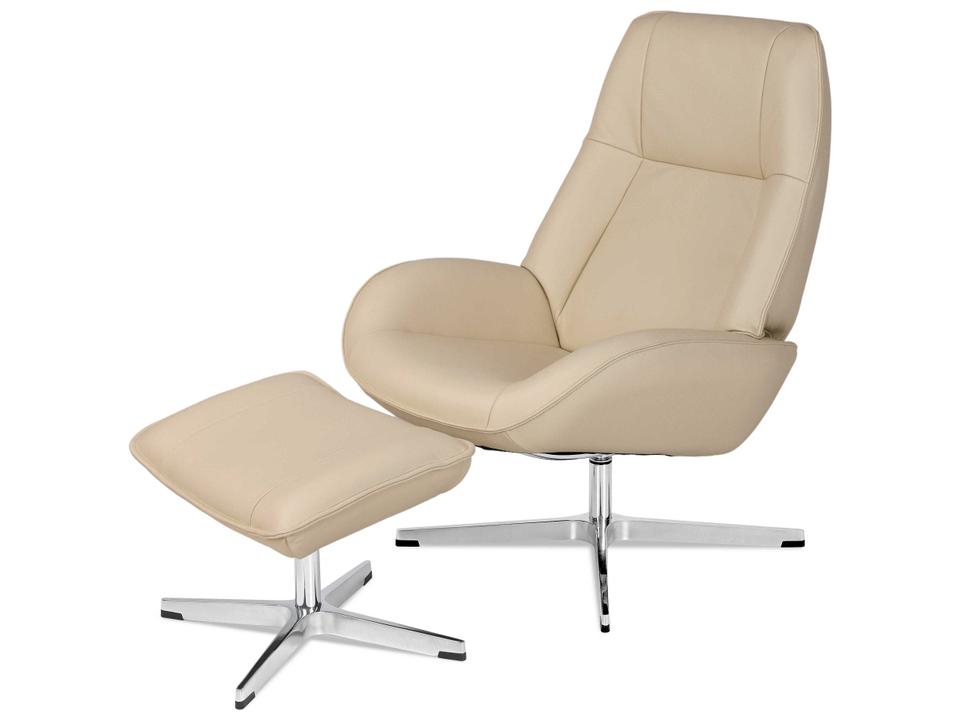 Roma Balder Cream Leather Recliner