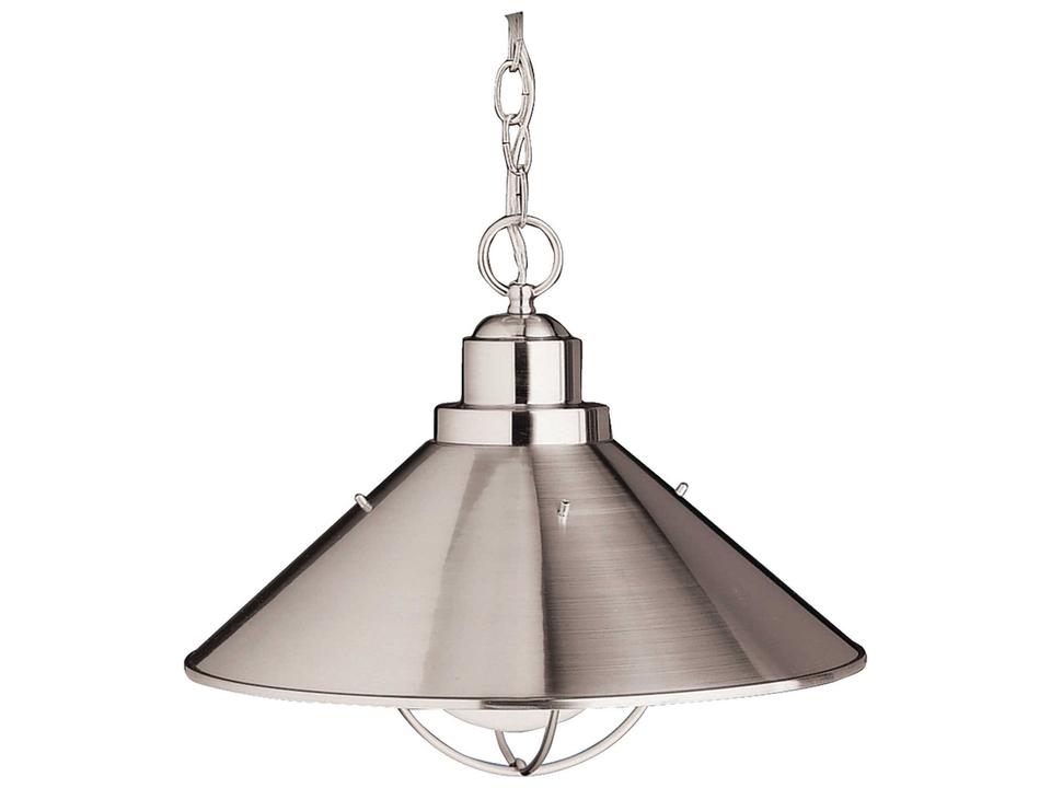 Seaside 1-Light Outdoor Hanging Light in Brushed Nickel