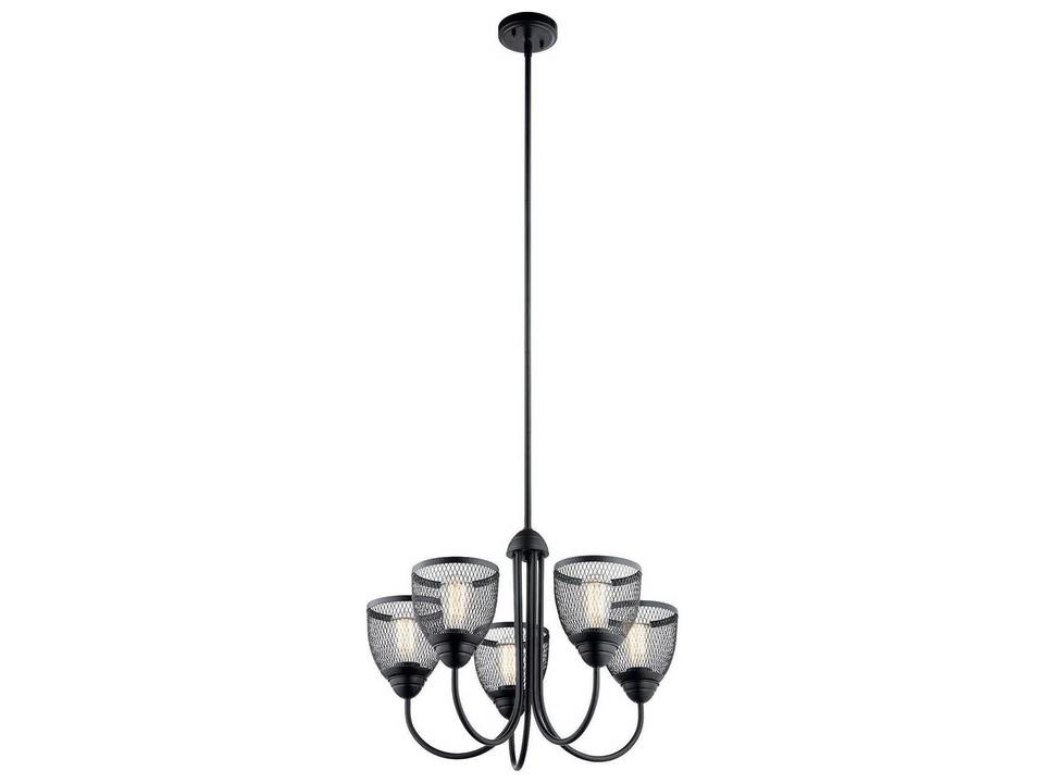 Voclain 5-Light Black Bell Chandelier Industrial Modern