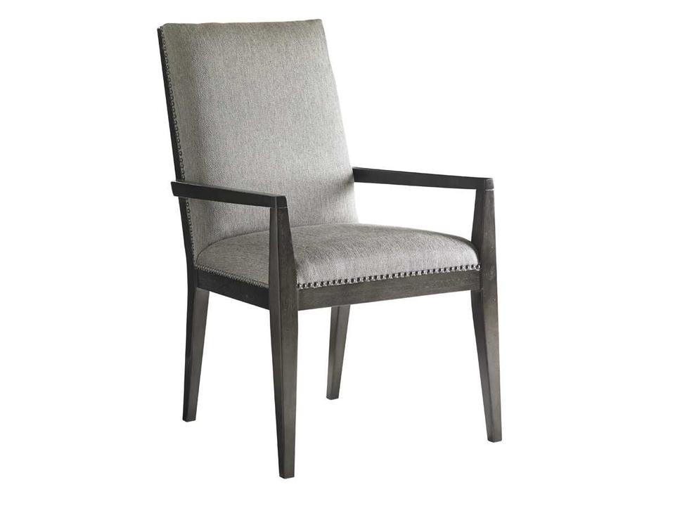 Carrera Vantage Upholstered Arm Dining Chair with Nailhead Trim