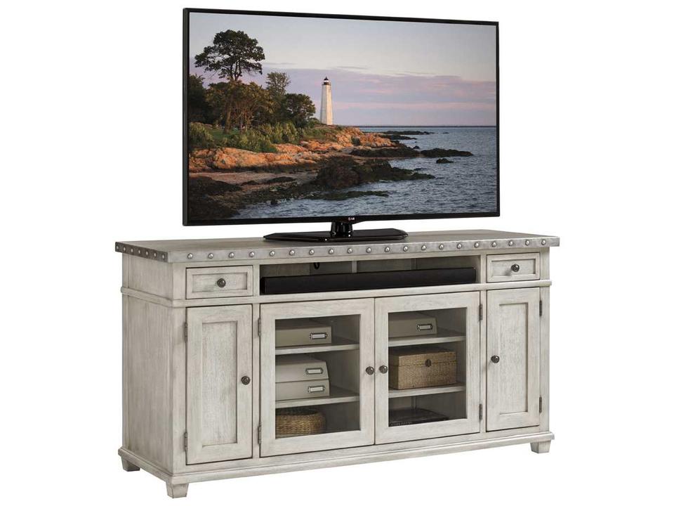 Oyster Bay Shadow Valley 64-Inch Media Console with Burnished Stainless Steel Top