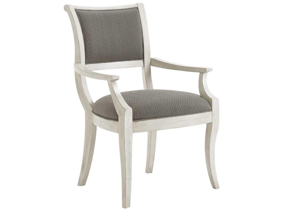 Oyster Bay Eastport Upholstered Dining Armchair in Light Oyster Shell Finish