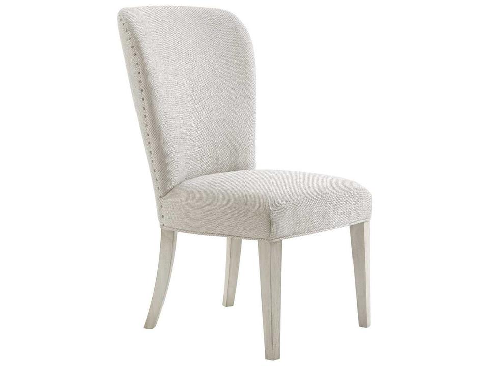 Oyster Bay Baxter Upholstered Dining Side Chair in Light Oyster Shell and Sea Pearl Fabric