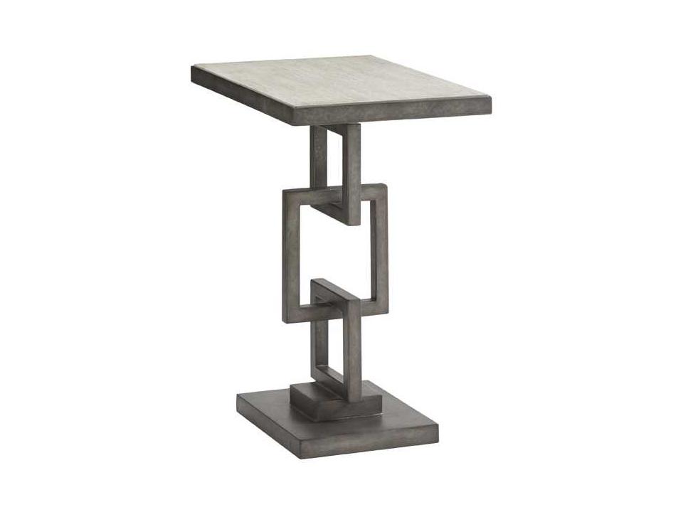 Oyster Bay Deerwood Rectangular Side Table in Oyster Gray