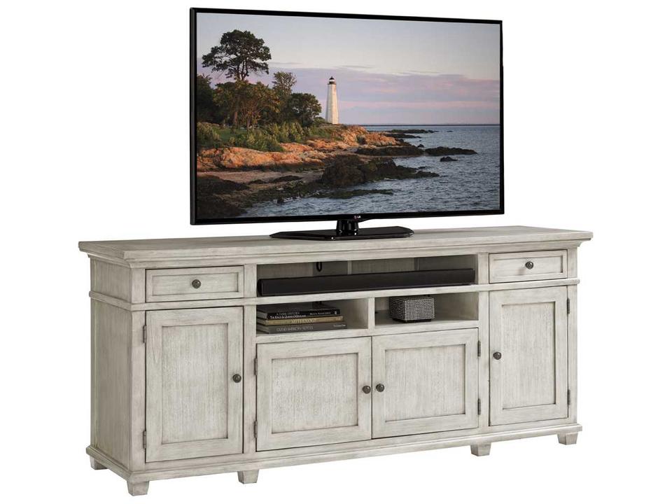 Oyster Bay Kings Point 76-Inch Large Media Console in Light Oyster Shell
