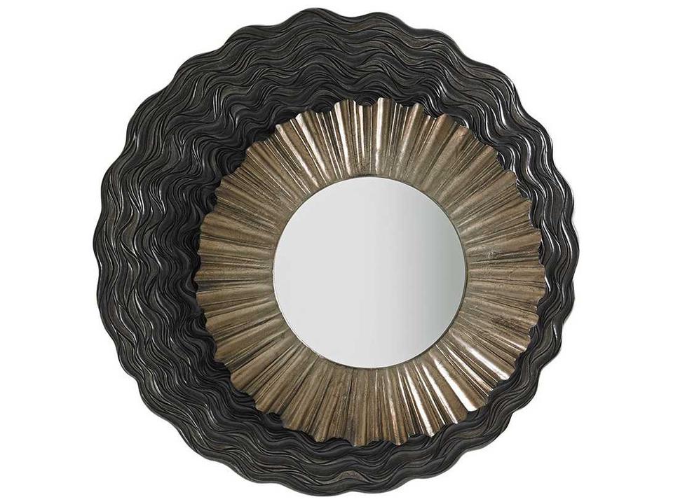 Shadow Play Burnished Silver Round Wall Mirror