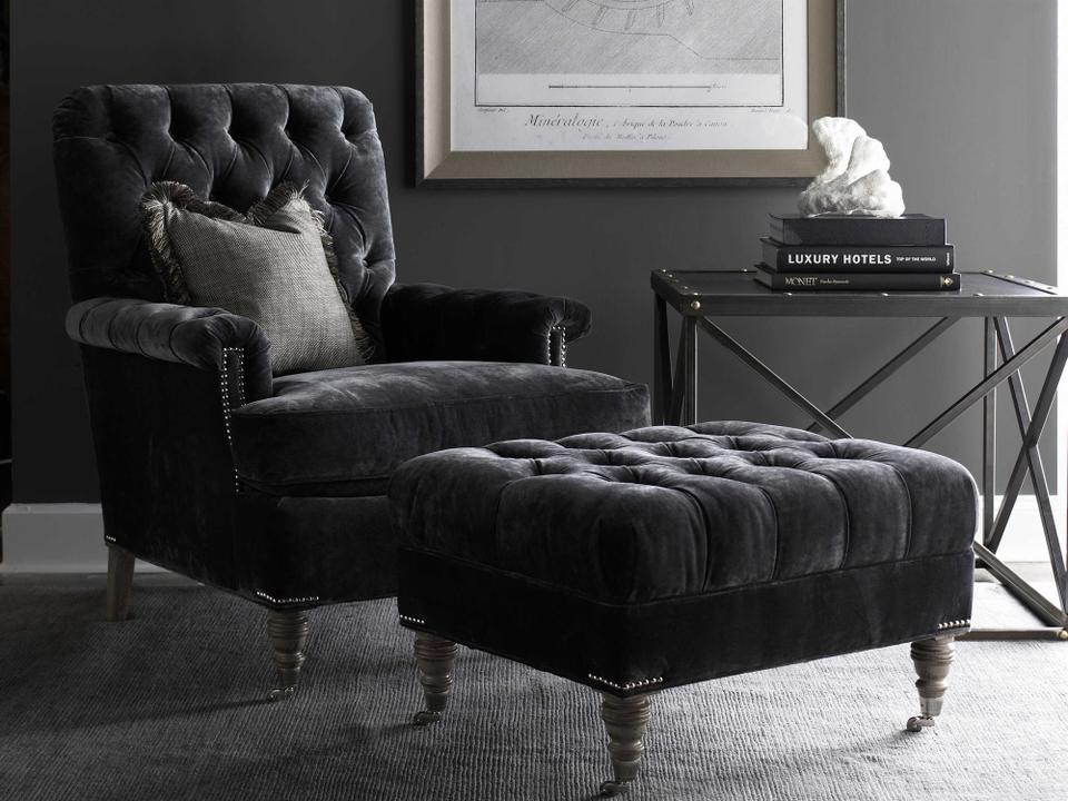 Upholstery Chair and Ottoman Set