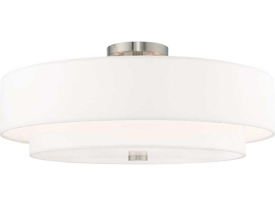 5-Light Meridian Semi-Flush Mount Ceiling Light in Brushed Nickel