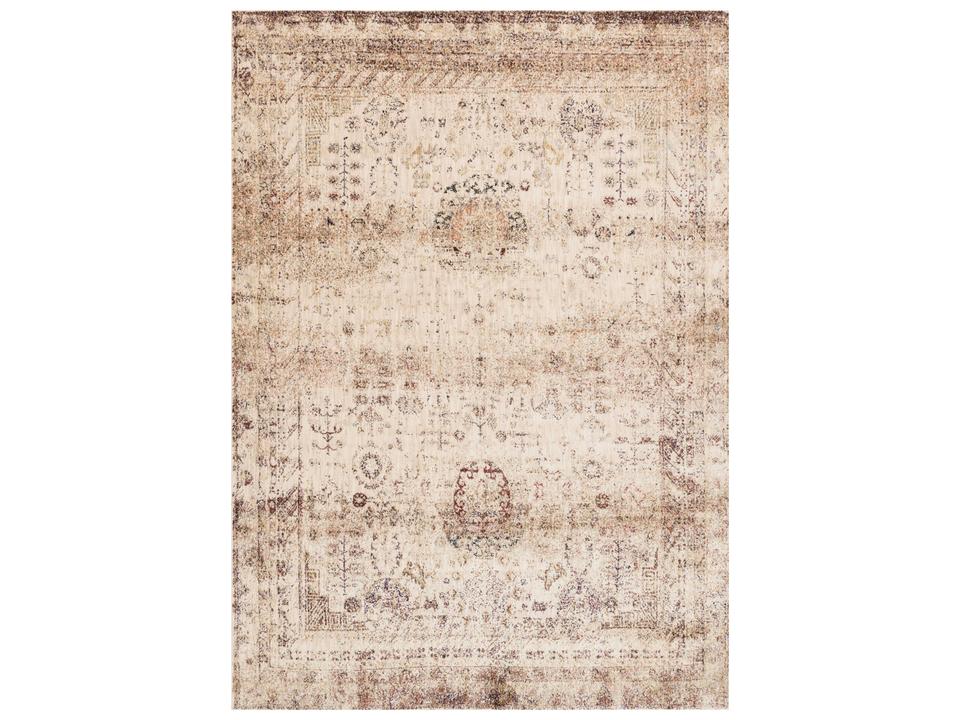 Anastasia Floral Power Loomed Area Rug in Ivory Multi