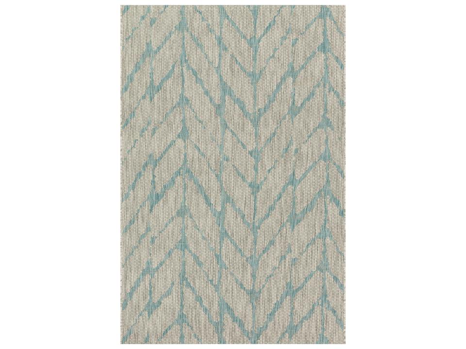 Isle Mist Aqua Indoor Outdoor Power Loomed Area Rug