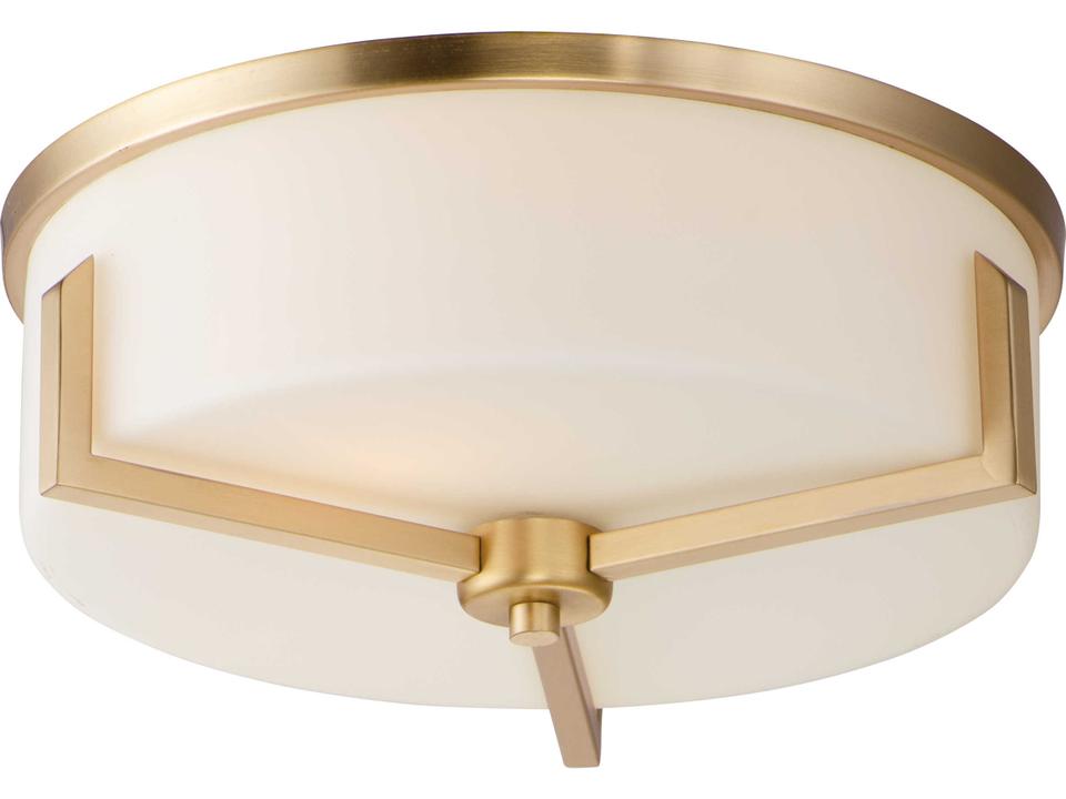 Dart 3-Light Flush Mount Ceiling Light in Satin Brass