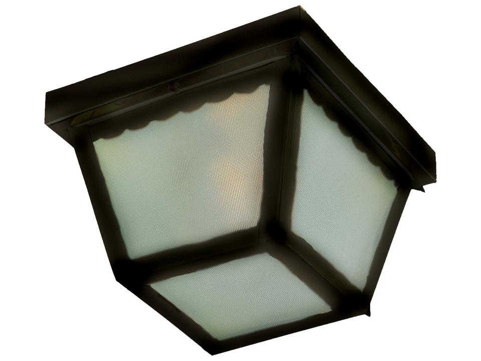 Outdoor Essentials 2-Light Outdoor Flush Mount in Black Finish