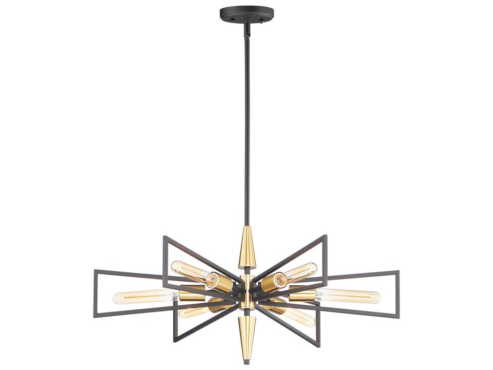 Wings 6-Light Chandelier in Black and Satin Brass