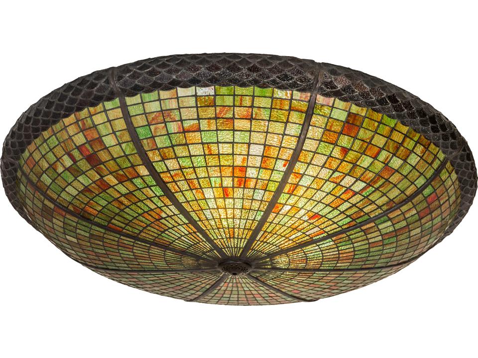 Tiffany Acorn Art Glass 42-Inch Shade with Autumn Colors