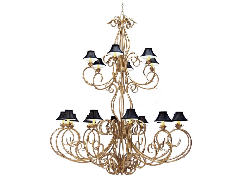 Alexandria 18-Light Candelabra Tiered Chandelier in Spanish Gold