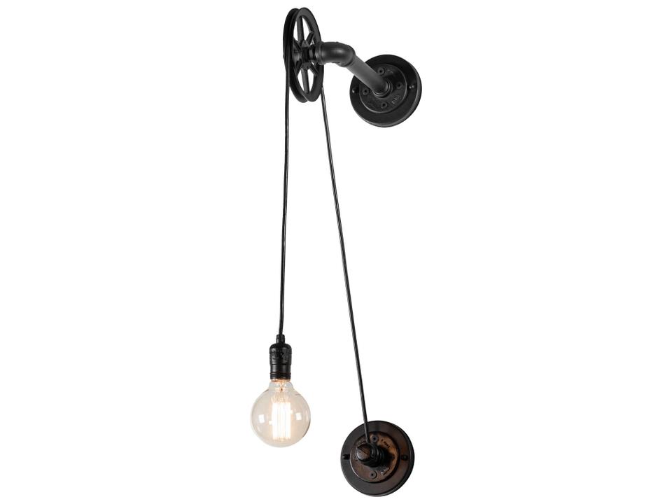 Alva 1-Light Oxidized Steel Wall Sconce with Pulley System