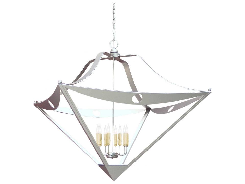 Argus 8-Light Brushed Nickel Candelabra Geometric Chandelier