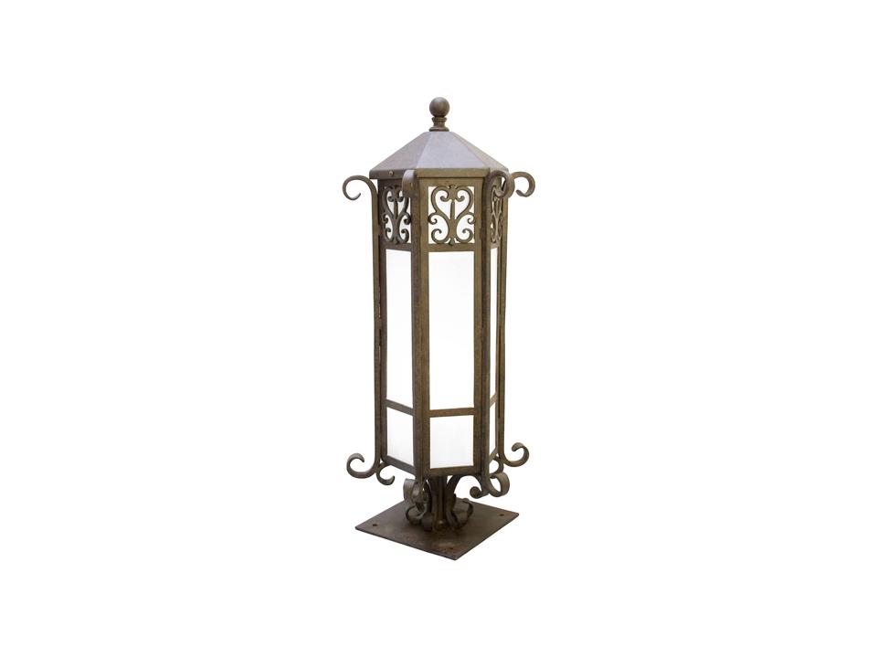 Caprice 1-Light Glass Outdoor Post Light in Antique Rust