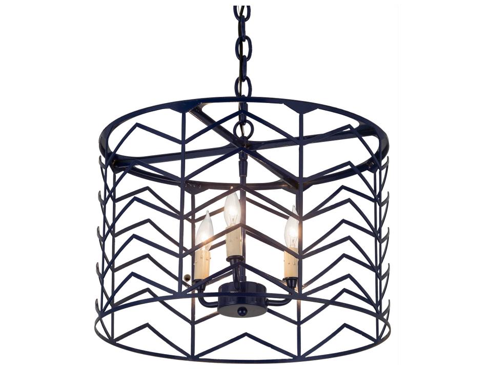 Cilindro 3-Light Blue Glass Candelabra Chandelier