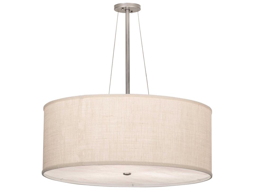 Cilindro 3-Light Nickel Off White LED Drum Pendant