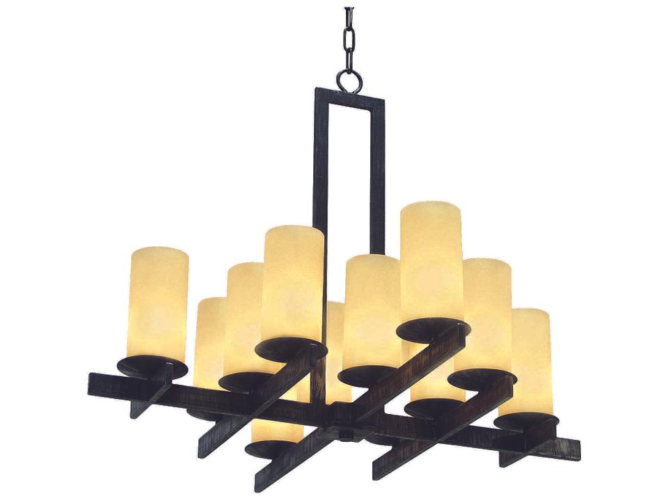 Dante 12-Light Blackwash Off White Cylinder Chandelier