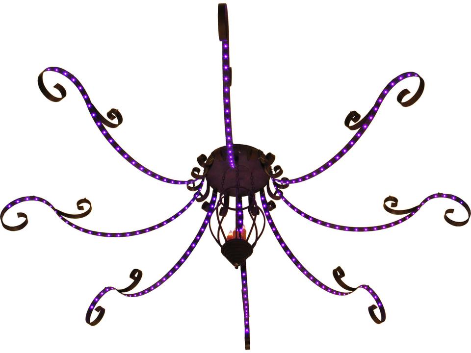 Deco 6-Light Chandelier with Integral RGB LEDs in Cajun Spice Finish