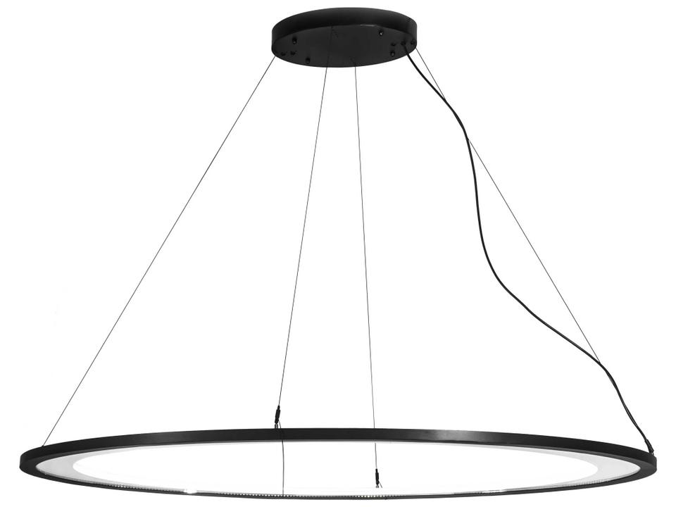 Anillo Black Glass LED Round Island Pendant in Black Finish