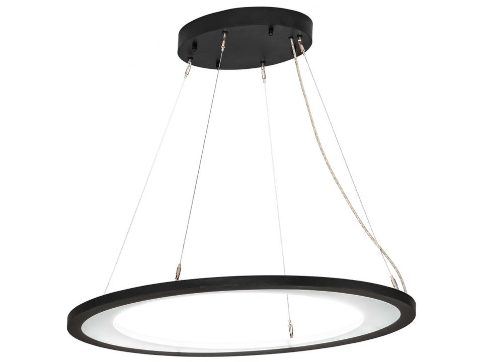 Anillo Black Glass LED Round Island Pendant in Solar Black
