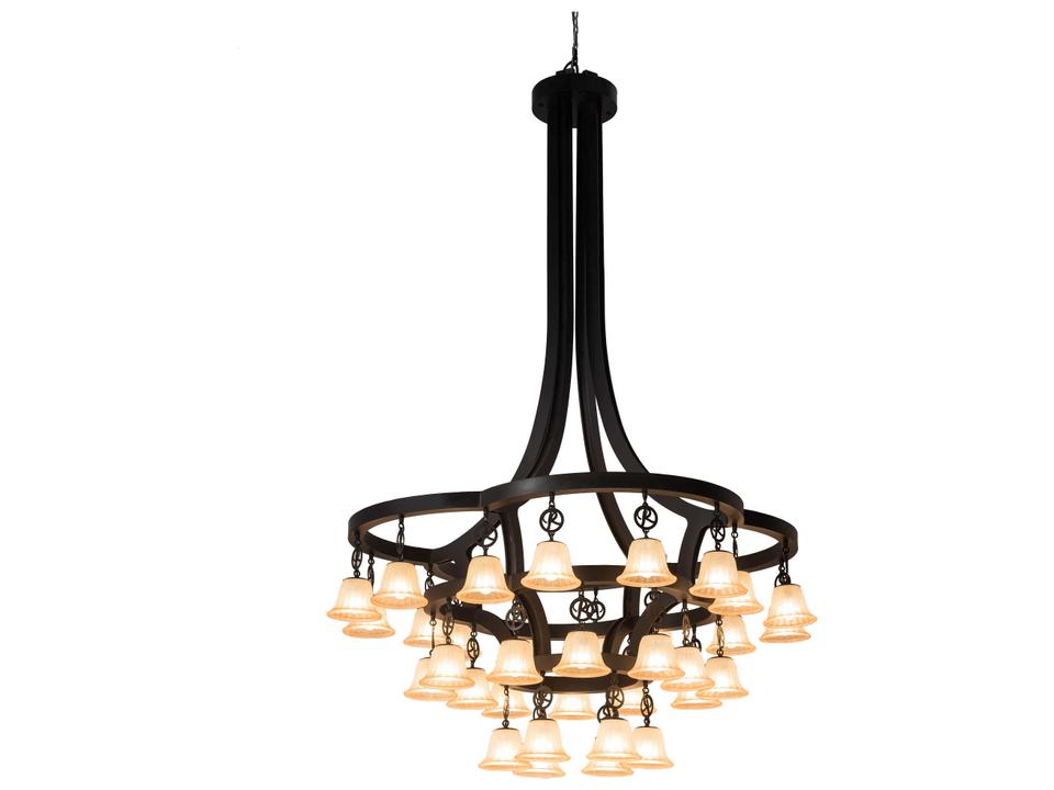 34-Light Cretella Chandelier Solar Black Empire Design