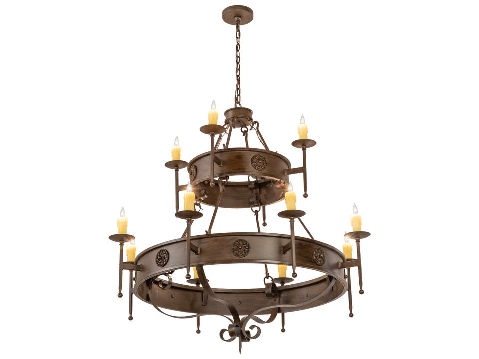 Lorenzo 12-Light Candelabra Tiered Chandelier in Classic Rust Finish