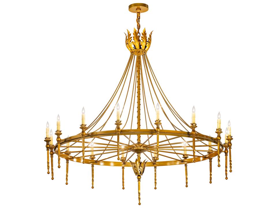 Amaury 16-Light Candelabra Chandelier in Transparent Gold Over Nickel