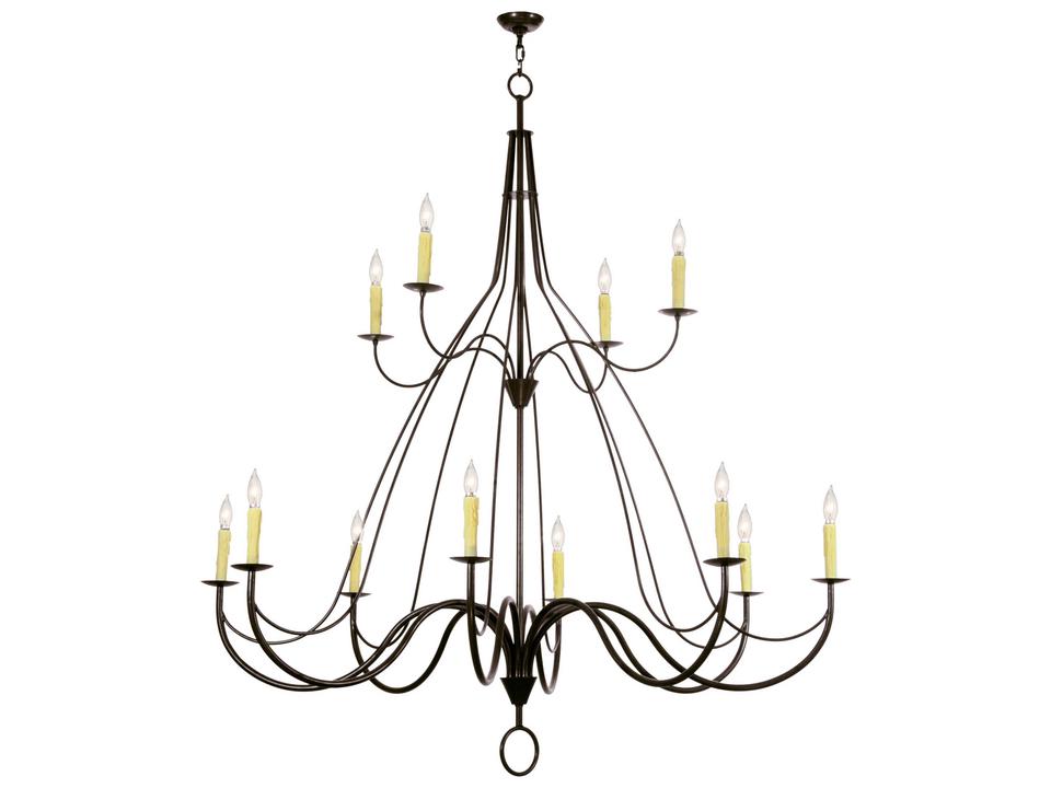 Lodge 12-Light Bell Candelabra Chandelier in Timeless Bronze