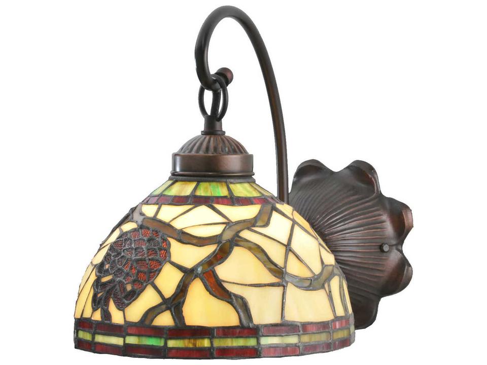 Pinecone 1-Light Tiffany Wall Sconce in Mahogany Bronze