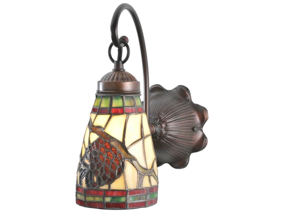 Tiffany Pinecone 1-Light Tiffany Wall Sconce in Mahogany Bronze