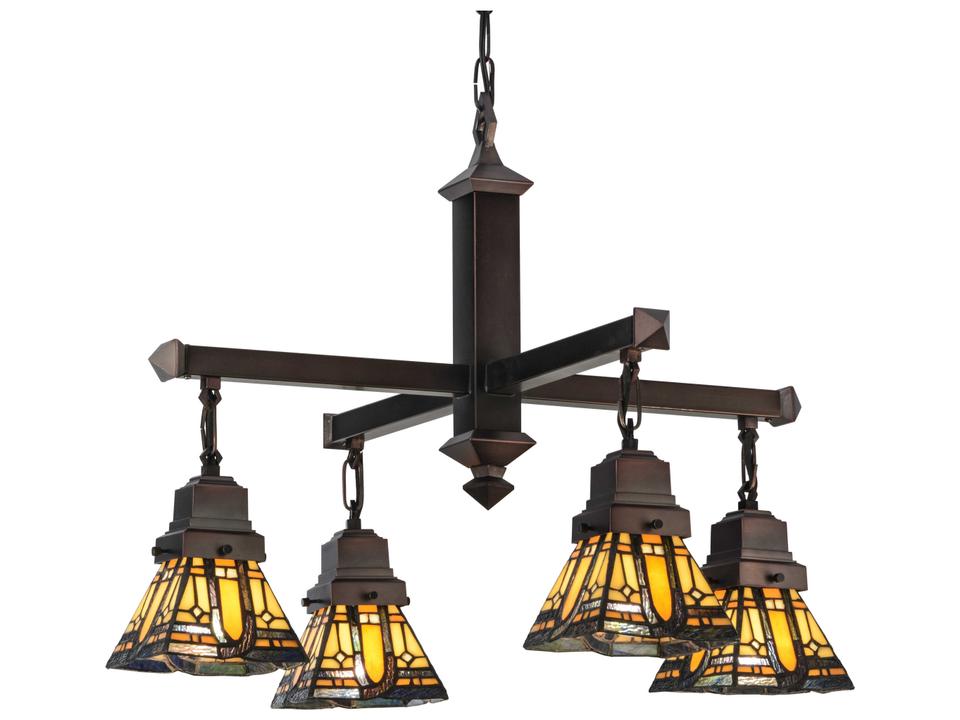 Sierra Prairie Mission 4-Light Chandelier in Mahogany Bronze