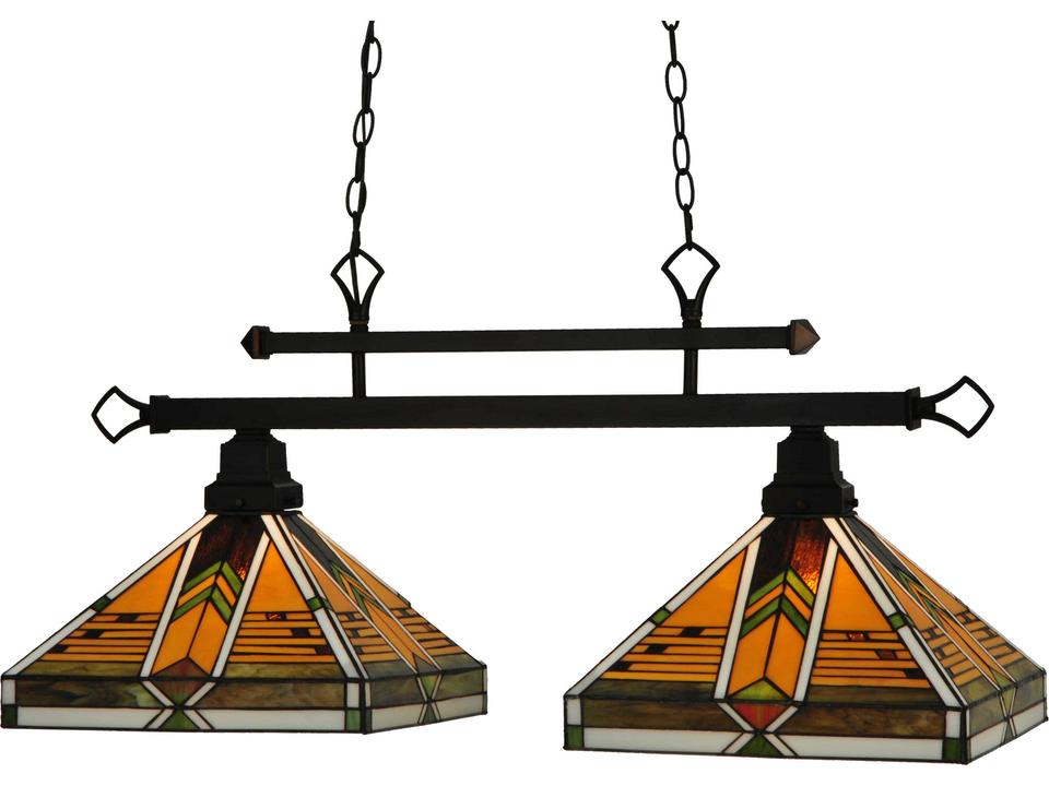 Abilene Geometric Tiffany Island Pendant in Mahogany Bronze