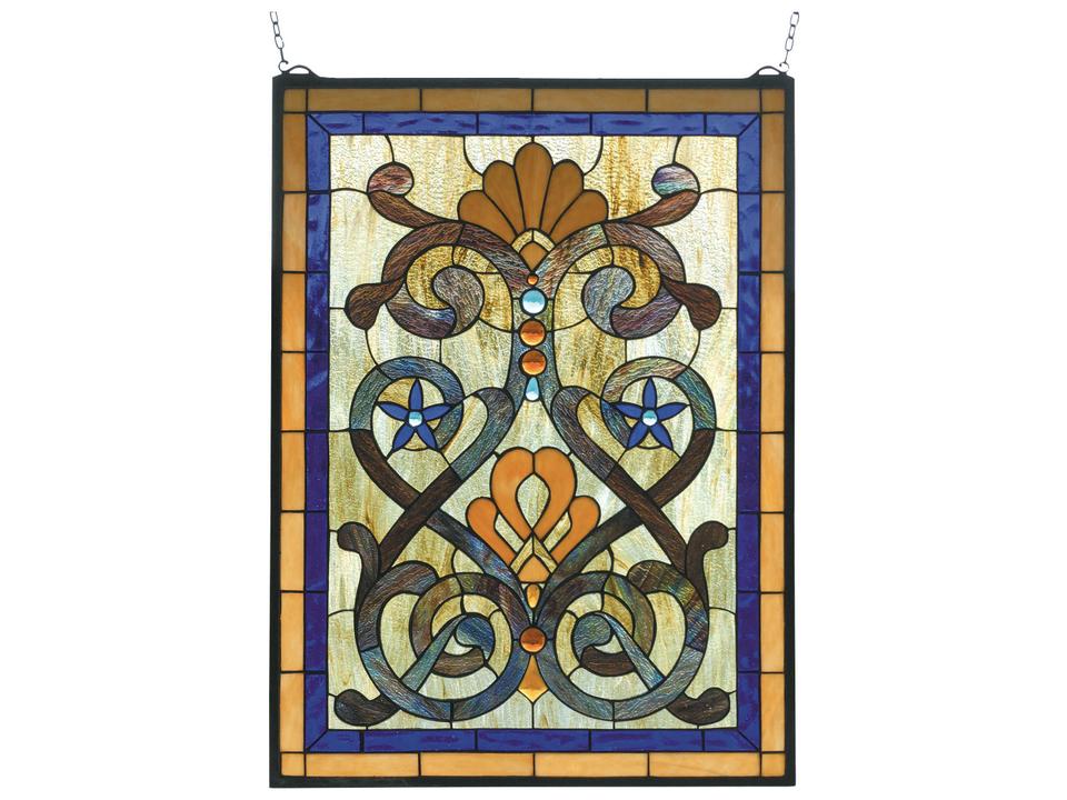 Mandolin Stained Glass Window Panel Handcrafted Victorian Art