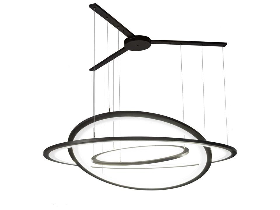 Anillo LED Bronze Tiered Round Pendant Light with Idalight Diffusers