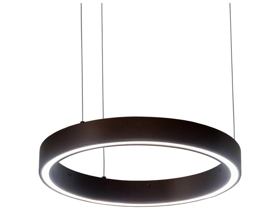 Anillo LED Round Pendant Light in Mahogany Bronze with Opal Glass