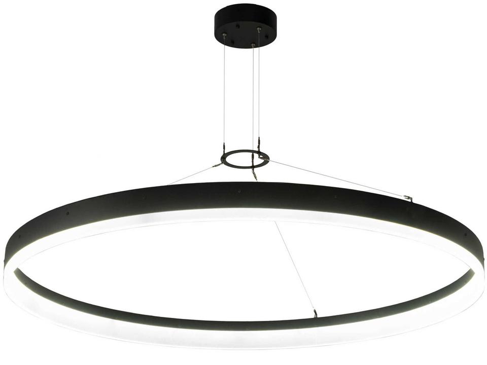 Anillo Apollonia 60-Inch LED Round Pendant in Black Glass and Black Powder Coat